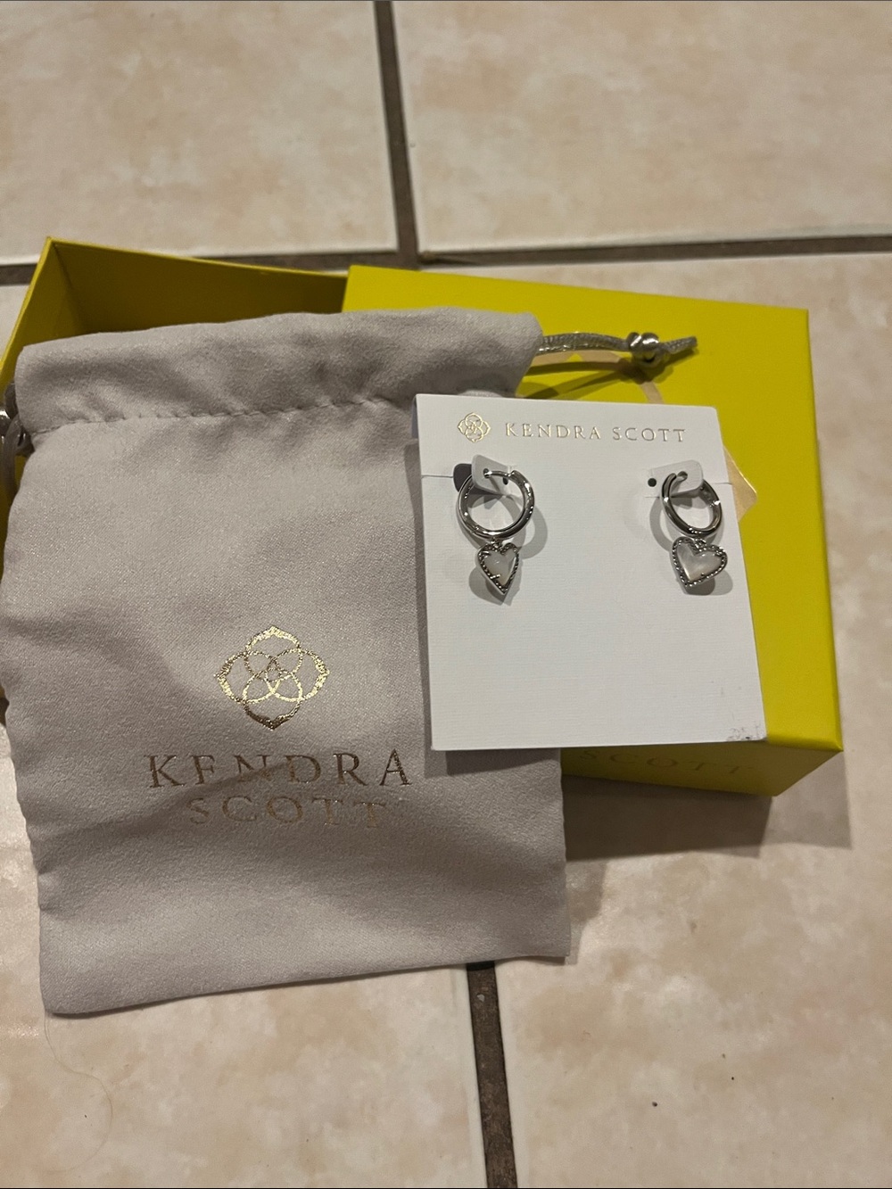 Kendra Scott Ari Silver Heart Earrings